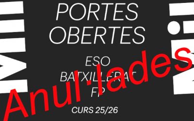 Portes obertes 2026 anul·lades